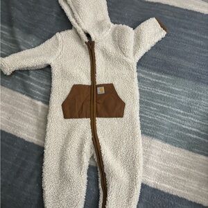 Cozy White and Brown Kids One Piece